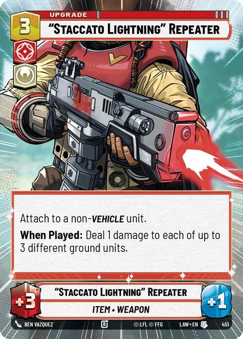 "Staccato Lightning" Repeater Card Front
