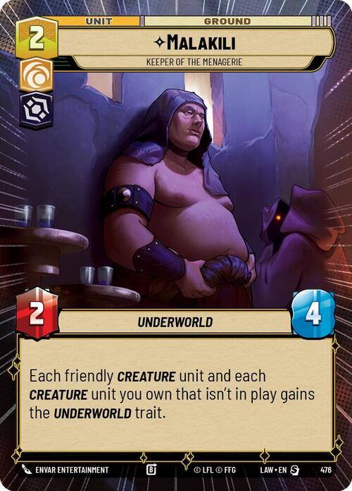 Malakili, Keeper of the Menagerie Frente