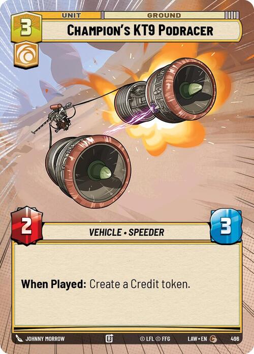 Champion's KT9 Podracer Card Front