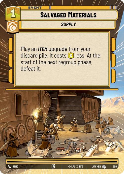 Materiales recuperados Frente