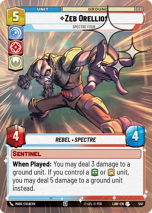 Zeb Orellios - Spectre Four Card Front