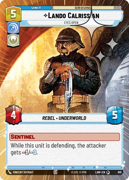 Lando Calrissian, Eyes Open Card Front
