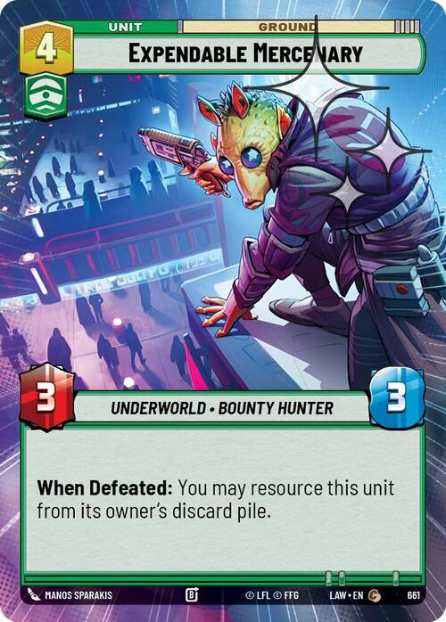 Mercenario prescindible Frente