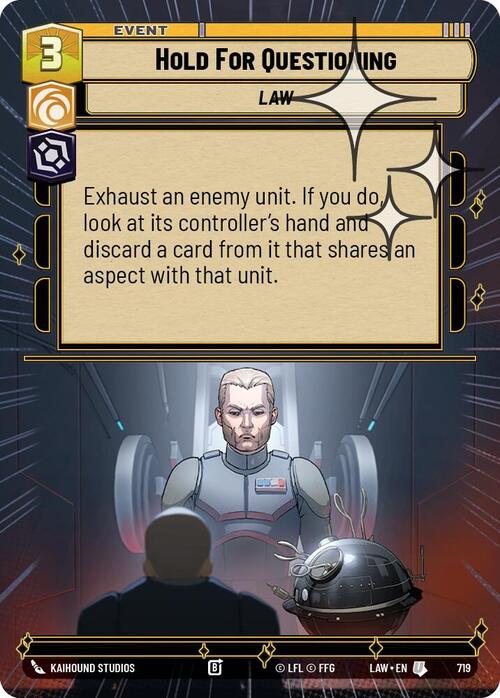 Hold for Questioning Card Front