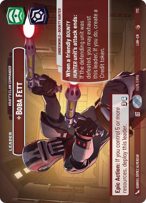 Boba Fett, Comandante Dell'Artiglio Del Krayt Card Front