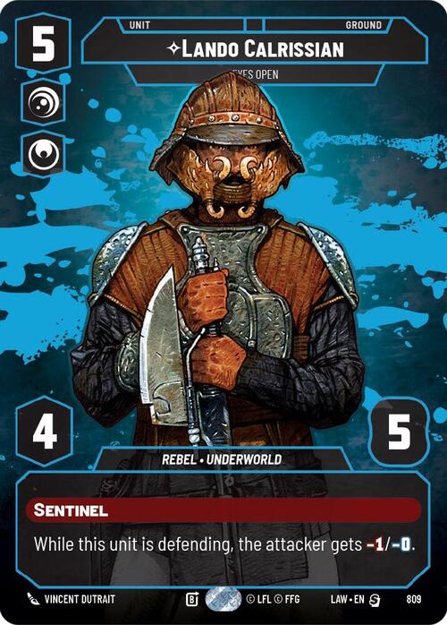 Lando Calrissian, Eyes Open Card Front