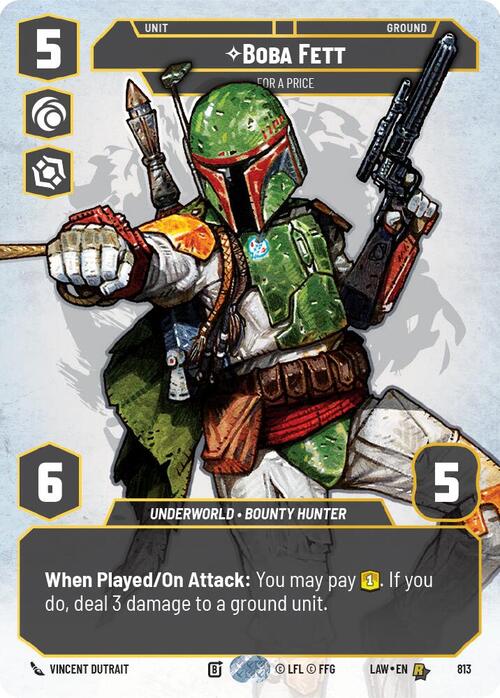Boba Fett, For a Price Card Front