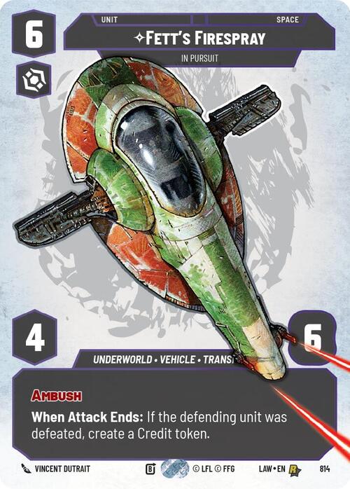 Fett's Firespray, In Pursuit Card Front