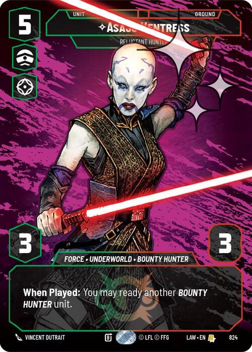 Asajj Ventress - Reluctant Hunter Card Front