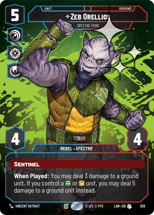 Zeb Orellios, Spectre Quattro Card Front