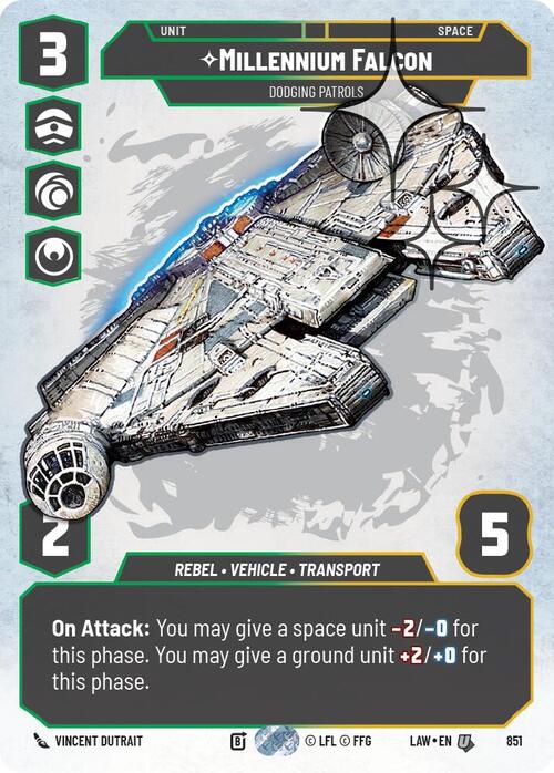 Millennium Falcon - Dodging Patrols Card Front