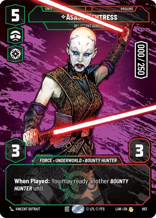 Asajj Ventress - Reluctant Hunter Card Front