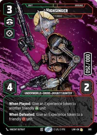 Highsinger, Deadly Droid Card Front