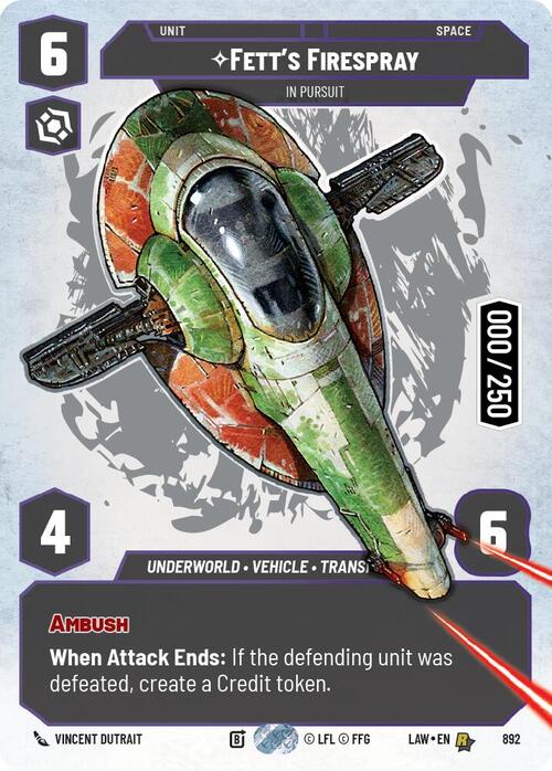 Fett's Firespray, In Pursuit Frente
