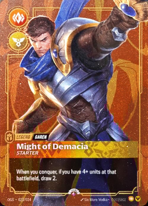 Plated Legend: Garen, Might of Demacia Card Front