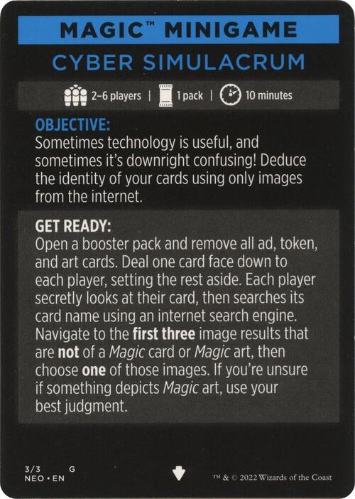 Magic Minigame: Cyber Simulacrum Frente