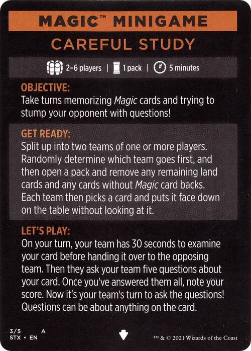 Magic Minigame: Careful Study Frente