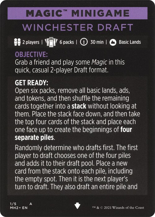 Magic Minigame: Winchester Draft Card Front