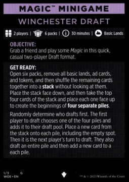 Magic Minigame: Winchester Draft Card Front