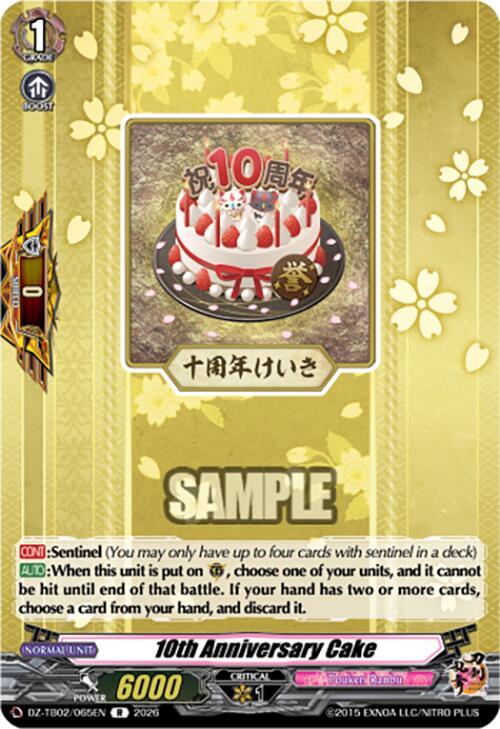 10th Anniversary Cake Card Front