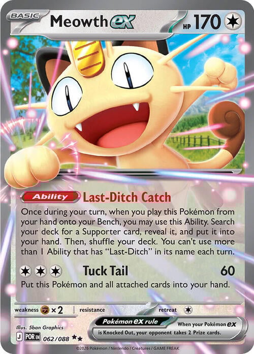 Meowth ex Card Front