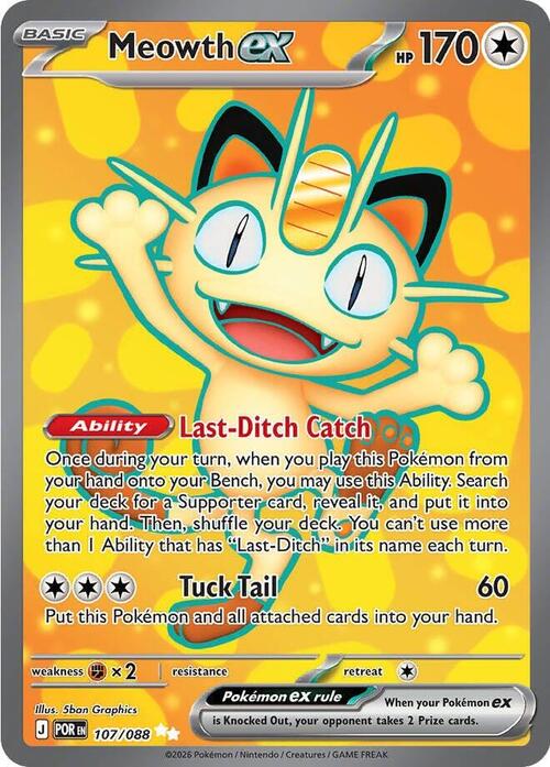 Meowth ex Card Front