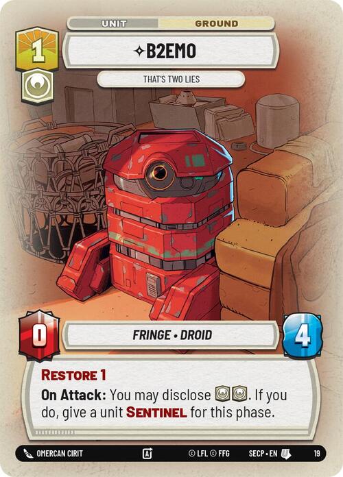 B2EMO, Sono Due Bugie Card Front