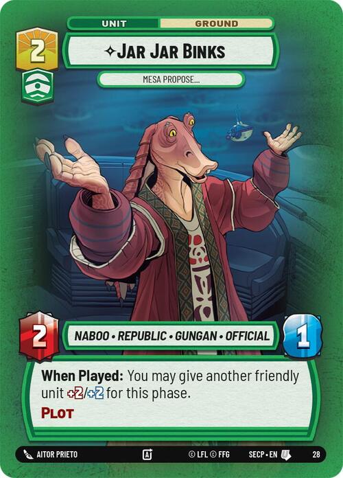 Jar Jar Binks - Mesa Propose Card Front