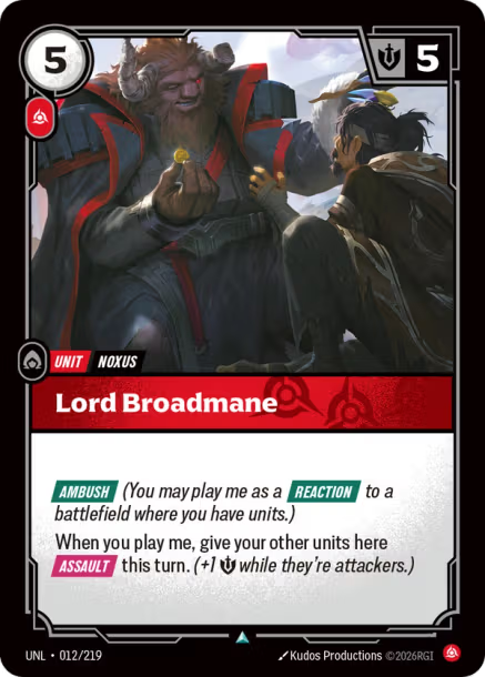 Lord Broadmane Card Front