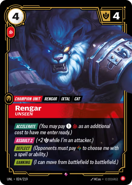 Rengar, Unseen Card Front