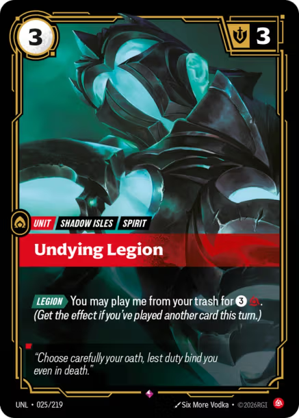 Undying Legion Card Front