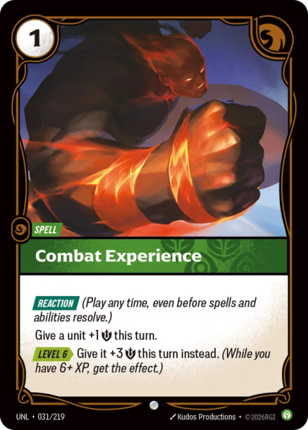Combat Experience Card Front