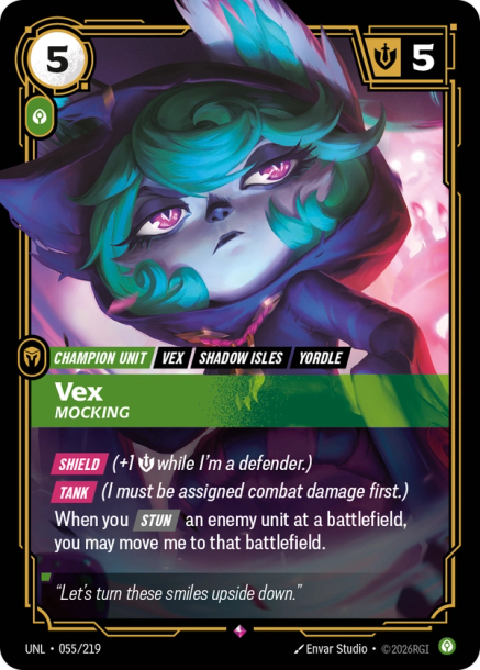 Vex, Mocking Frente