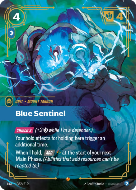 Blue Sentinel Card Front