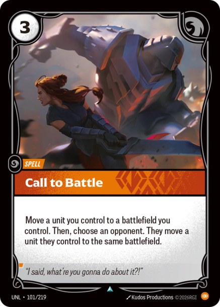 Call to Battle Card Front