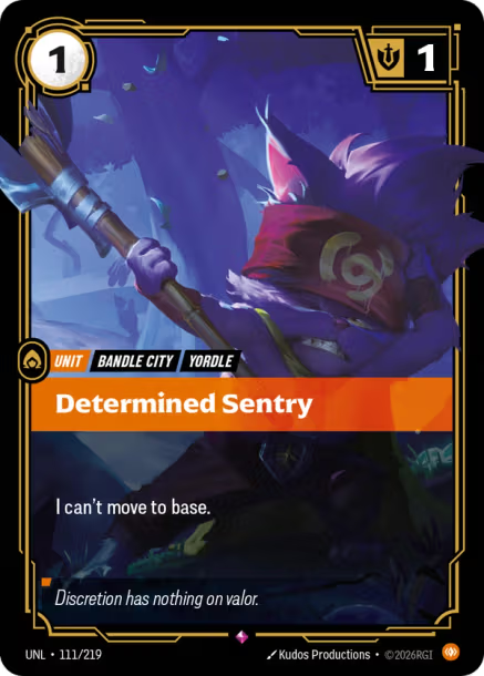 Determined Sentry Card Front