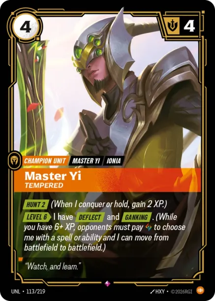 Master Yi -Tempered Card Front