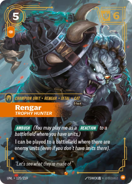 Rengar - Trophy Hunter Card Front