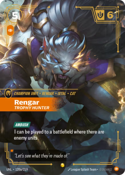 Rengar - Trophy Hunter Card Front