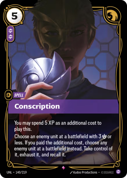 Conscription Card Front