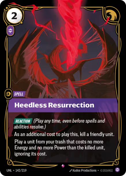 Heedless Resurrection Card Front