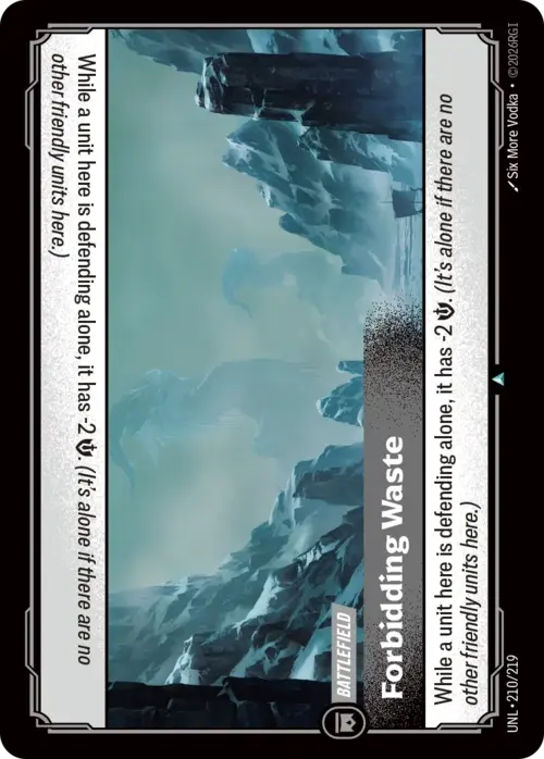 Forbidding Waste Card Front