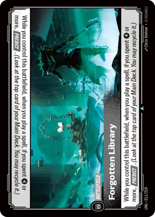 Forgotten Library Card Front