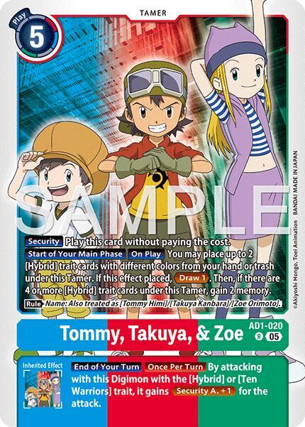 Tommy, Takuya, & Zoe Card Front