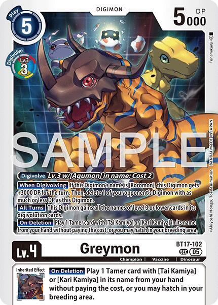 Greymon Card Front