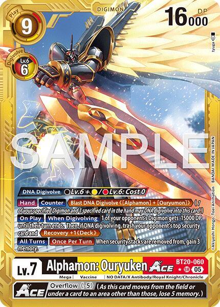 Alphamon: Ouryuken Ace Card Front