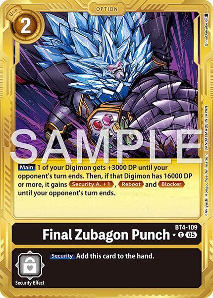 Final Zubagon Punch Card Front
