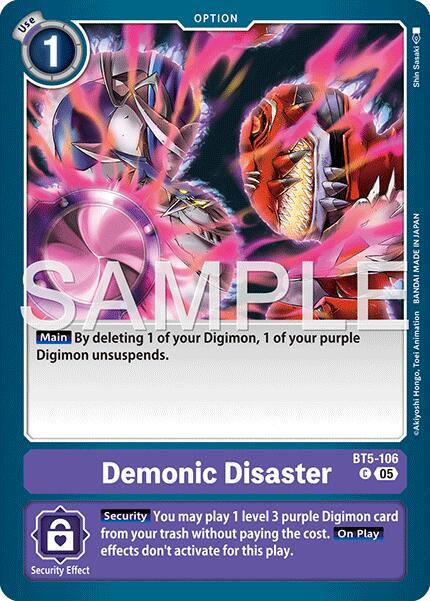 Demonic Disaster Card Front