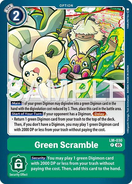 Green Scramble Card Front
