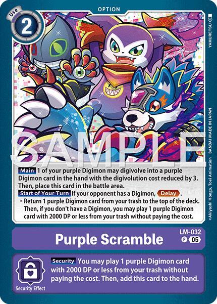 Purple Scramble Card Front